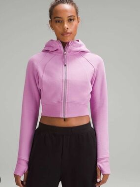 lululemon athletica Scuba Oversized Cropped Full-Zip Hoodie in Dahlia Mauve